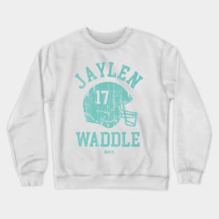 Jaylen Waddle Miami Helmet Font Crewneck Sweatshirt